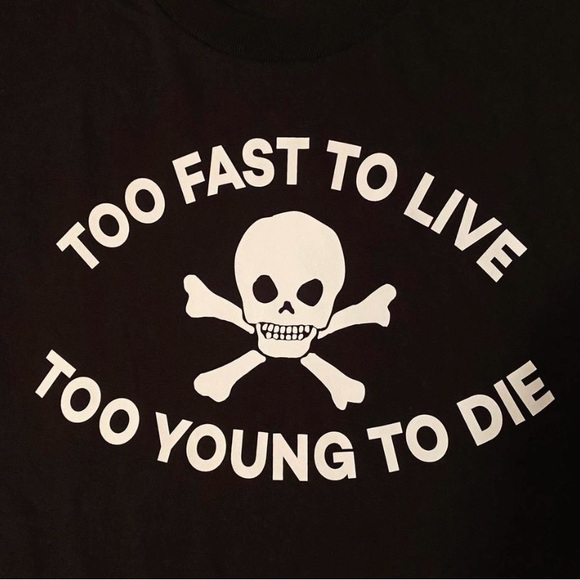 Too fast to live too young to die black long sleeve tee Seditionaries Punk - Picture 2 of 5